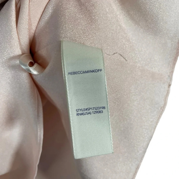 Rebecca Minkoff Chiffon Basmati Off The Shoulder Blouse in Pink Sand Size XXS - Picture 7 of 11